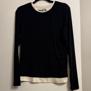 Black and White Long Sleeve Top EUC